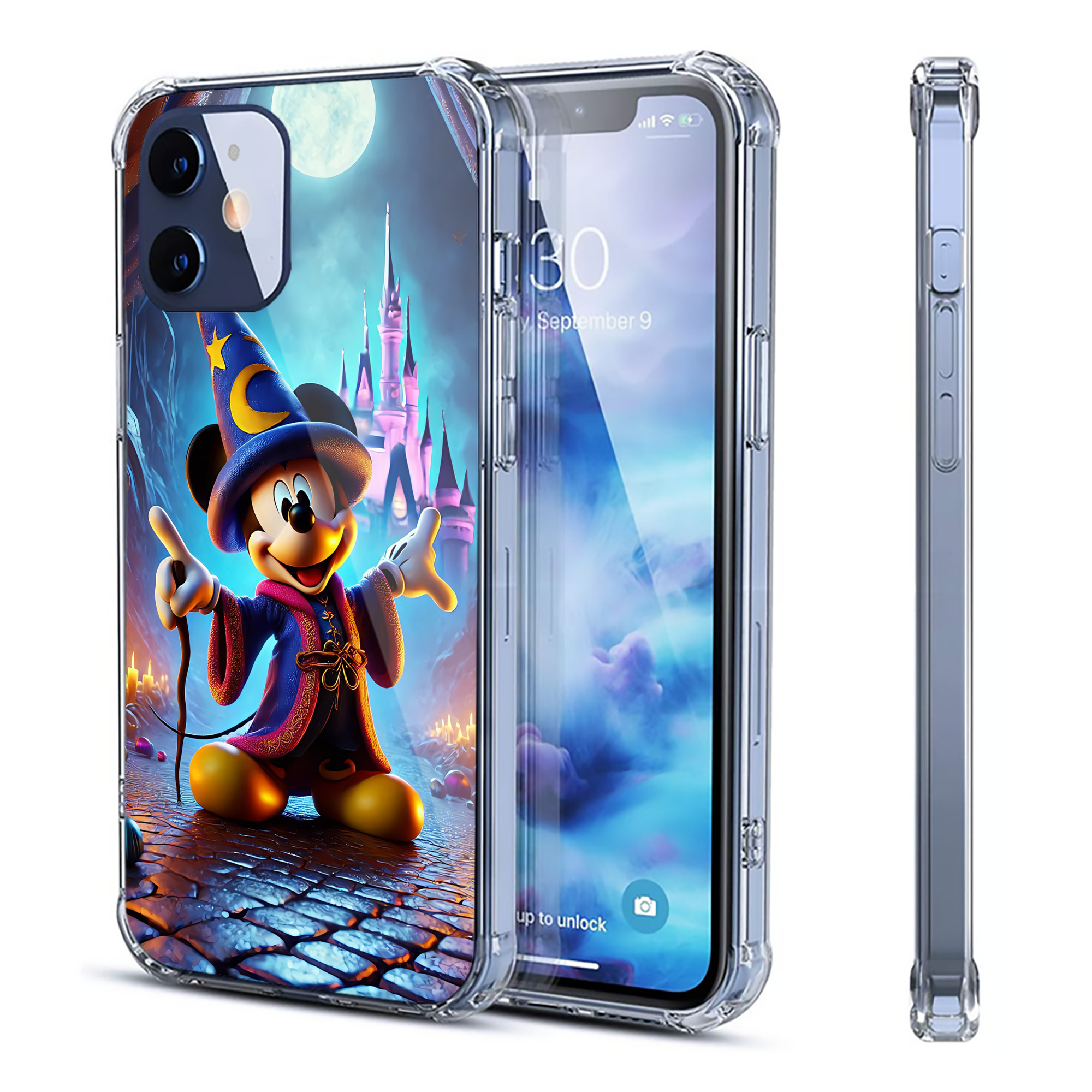 （画像用） ミッキーマウス Mickey Mouse 【iPhone 12シリーズ対応】透明スマホケース（クリアソフトケース）
